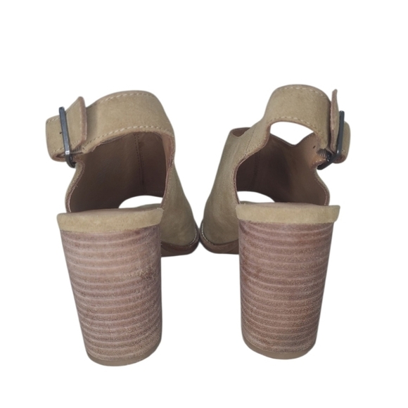 Madewell Cary Genuine Suede Leather  Sling Back Peep Toe Block Heel Sandals 7.5 - Picture 7 of 11